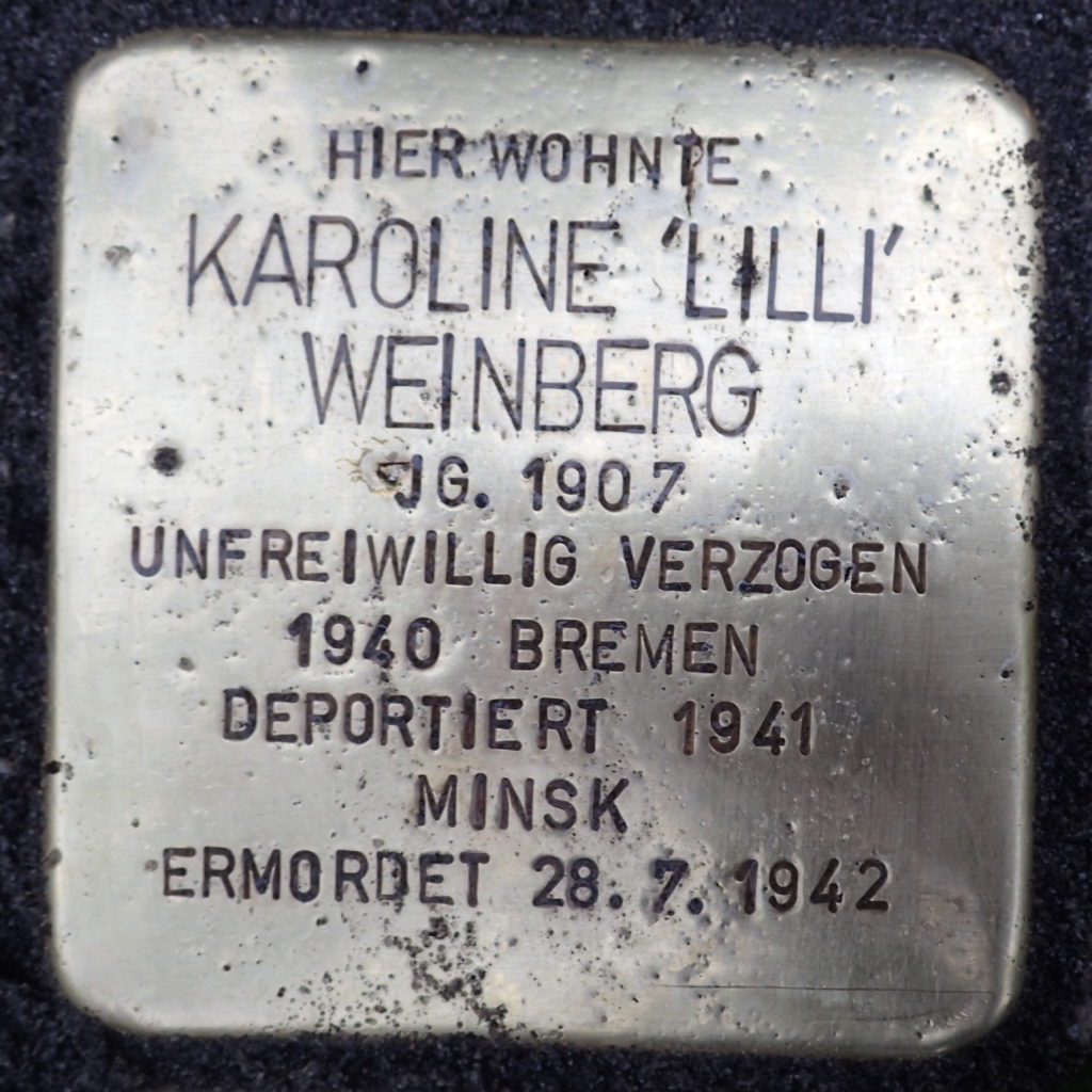 Stolperstein für Karoline 'Lilli' Weinberg