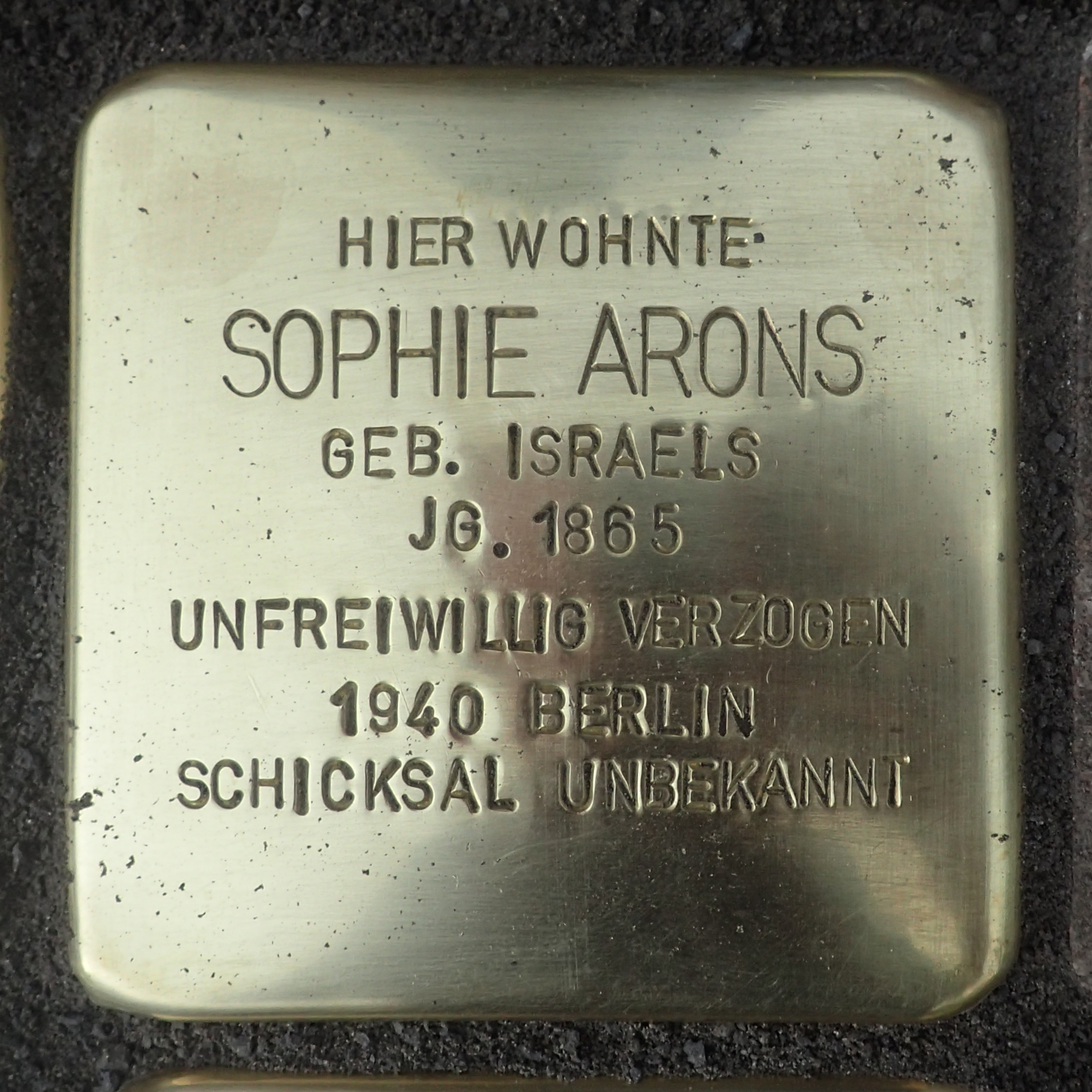 Stolperstein Sophie Arons