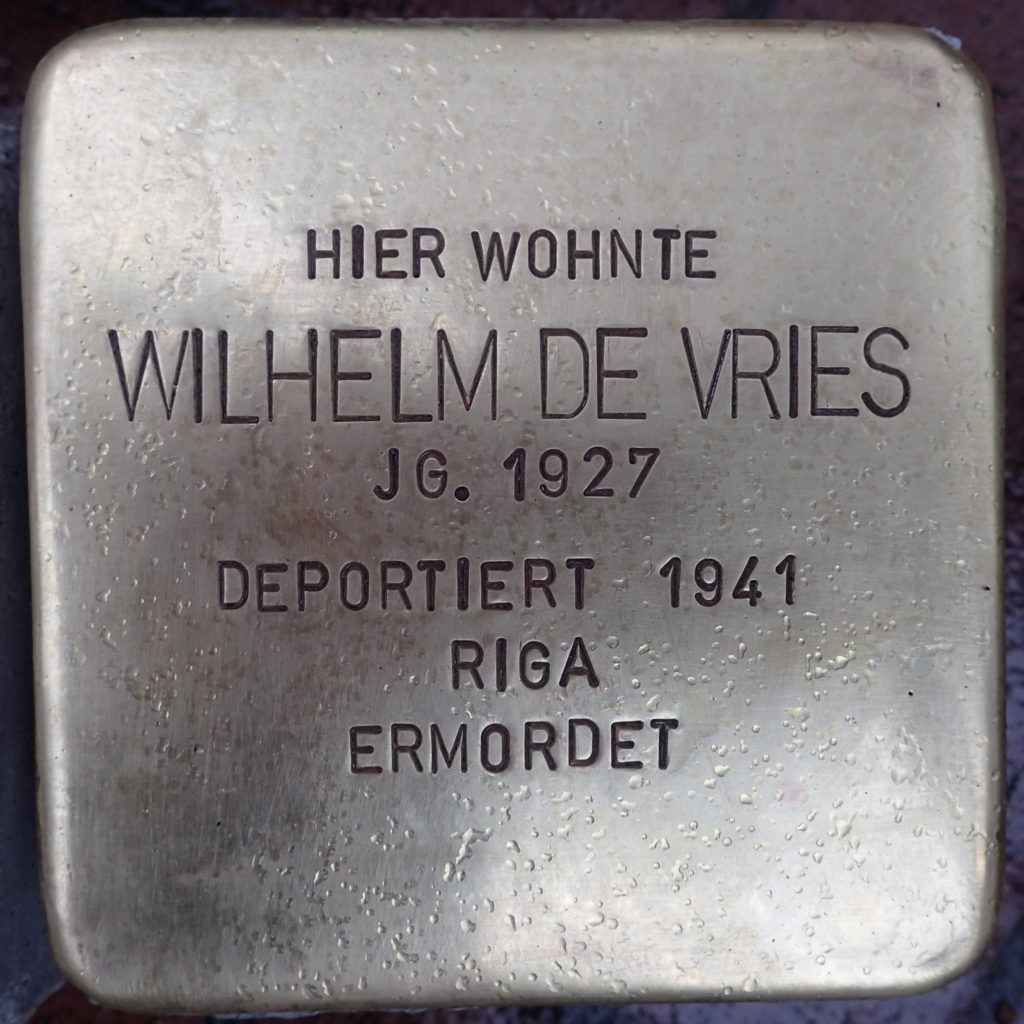 Stolperstein für Wilhelm de Vries