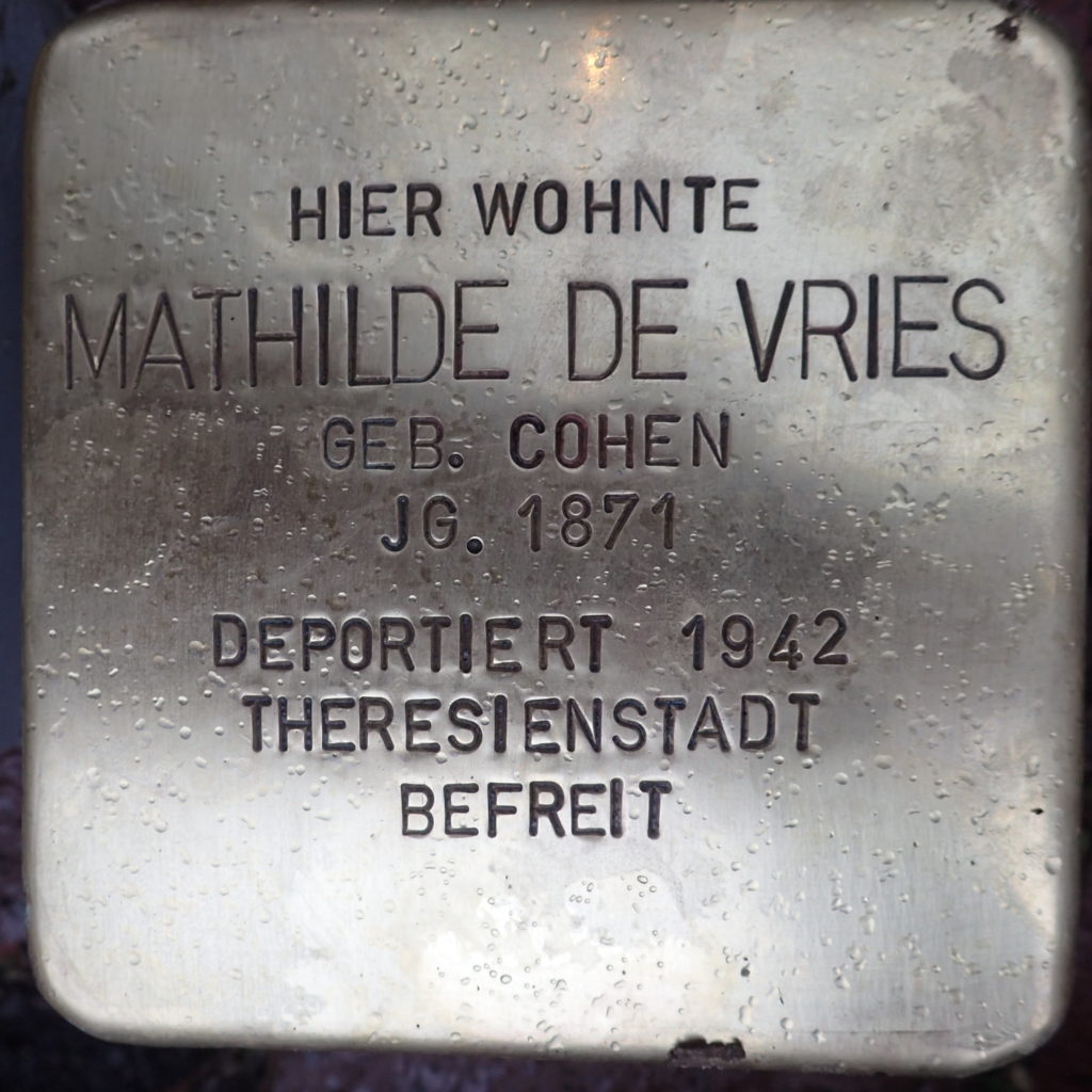 Stolperstein für Mathilde de Vries